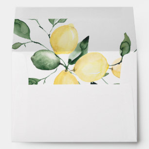 Lemons Yellow Summer Fruit Wedding Invitation Envelope