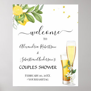 Lemony Greenery Couples Wedding Welcome Sign