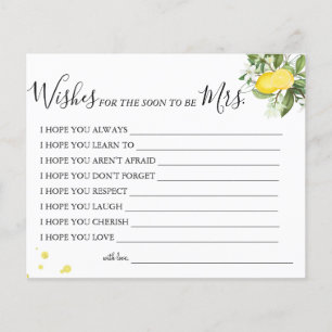 Lemony Wishes for the Soon to be Mrs card