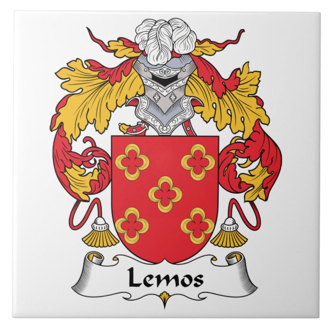 Lemos Family Crest Ceramic Tile (Front)