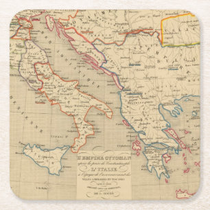 L'Empire Ottoman, l'Italie, 1400 a 1500 Square Paper Coaster