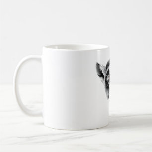 Lemur Catta Head Black White T-Shirt Coffee Mug