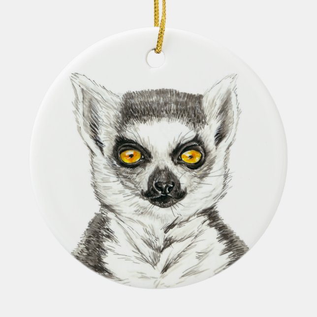 Lemur Ceramic Ornament (Front)
