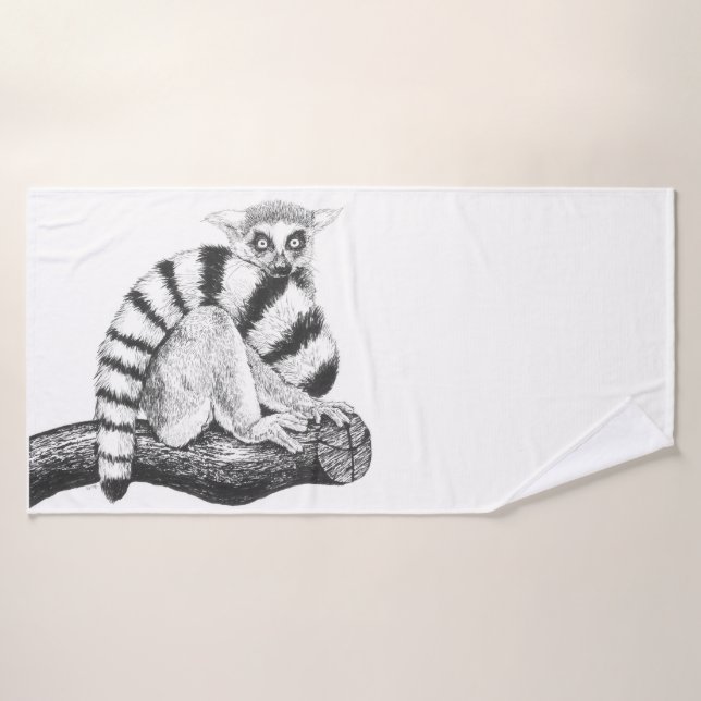Lemur drawing bath towel set (Bath Towel)