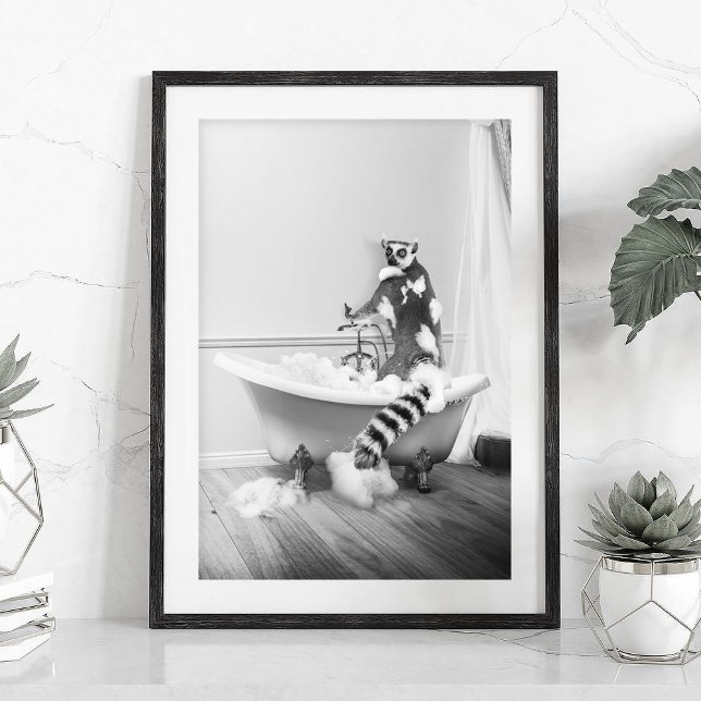 Lemur in a bathtub Poster (Creator Uploaded)