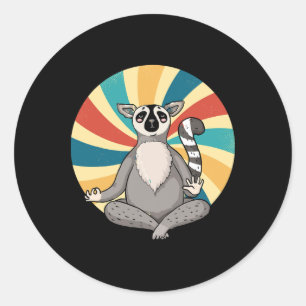 Lemur In A Yoga Pose Meditation Classic Round Sticker