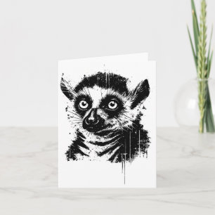 Lemur Ink Art Jungle Madaga Wildlife Rtrait Nge Card