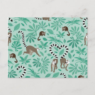 Lemur love mint leaves postcard