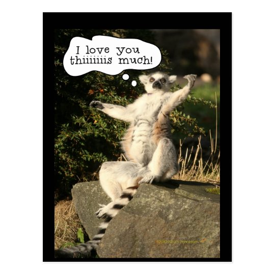 Lemur Love You This Much Funny Fathers Day Postcard Zazzle Com Au