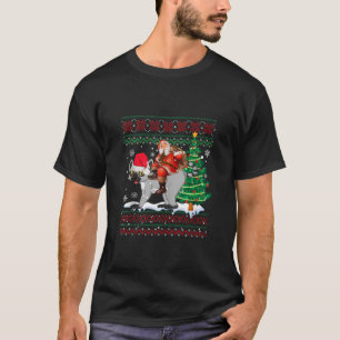 Lemur Lover Funny Ugly Santa Riding Lemur Christma T-Shirt