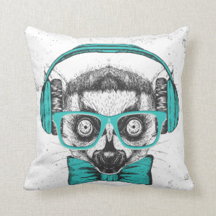 Lemur   Music Lover Cushion
