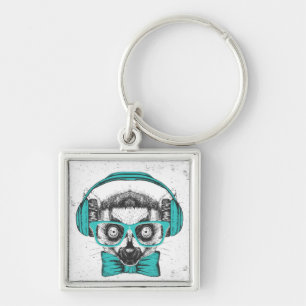 Lemur Music Lover Key Ring