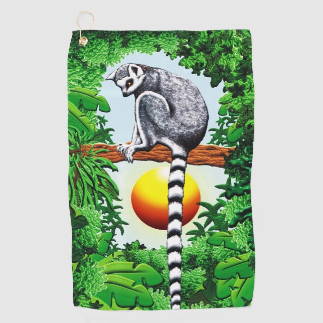 Lemur of Madagascar Golf Towel (Front)