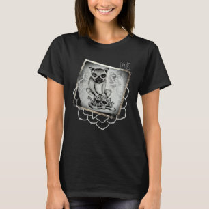 Lemur Skull with Yoga Flower  WRYD Actual Artwork T-Shirt