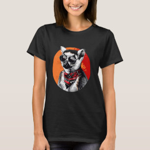 Lemur Sunglasses Artwork Portrait Madagascar Monke T-Shirt