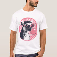 Lemur with sunglasses an bubble gum