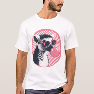 Lemur with sunglasses an bubble gum T-Shirt