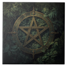Lemurian Inspired Green Witch Pentacle With Plants