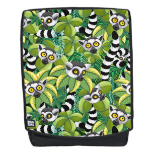 Lemurs of Madagascar in Exotic Jungle Backpack