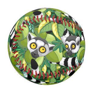 Lemurs of Madagascar in Exotic Jungle Baseball