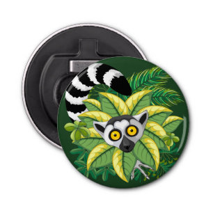 Lemurs of Madagascar in Exotic Jungle Bottle Opener