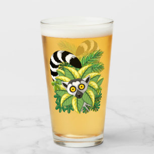 Lemurs of Madagascar in Exotic Jungle Glass