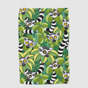 Lemurs of Madagascar in Exotic Jungle Golf Towel