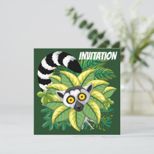 Lemurs of Madagascar in Exotic Jungle Invitation