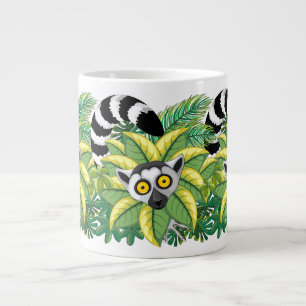 Lemurs of Madagascar in Exotic Jungle Large Coffee Mug