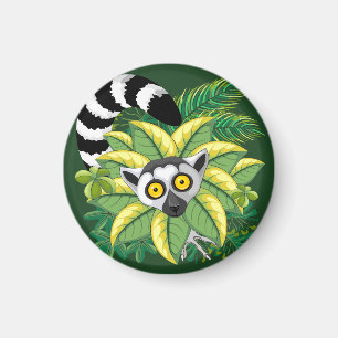 Lemurs of Madagascar in Exotic Jungle Magnet