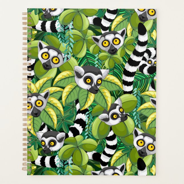 Lemurs of Madagascar in Exotic Jungle Planner (Front)