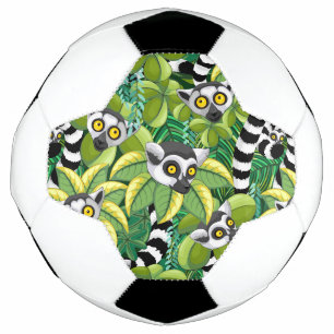 Lemurs of Madagascar in Exotic Jungle Soccer Ball