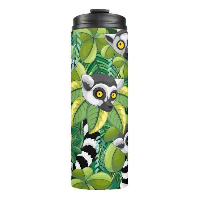 Lemurs of Madagascar in Exotic Jungle Thermal Tumbler (Front)