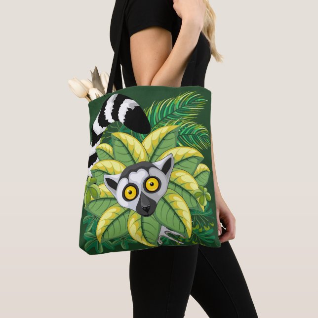 Lemurs of Madagascar in Exotic Jungle Tote Bag (Close Up)
