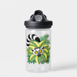 Lemurs of Madagascar in Exotic Jungle Water Bottle