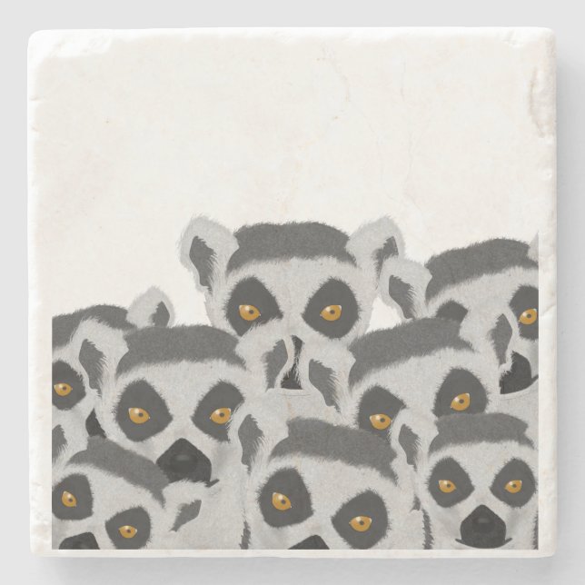 Lemurs Stone Coaster (Front)