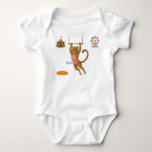 Lena leopard trapeze artist baby bodysuit