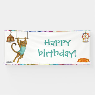 Lena leopard trapeze artist banner