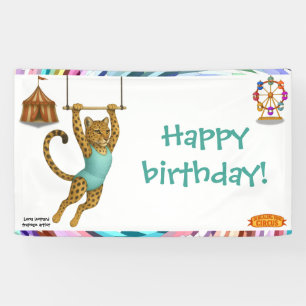 Lena leopard trapeze artist banner