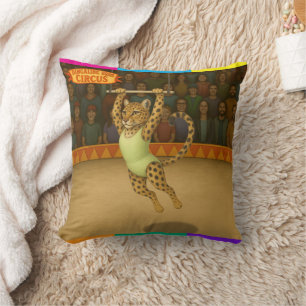 Lena leopard trapeze artist cushion