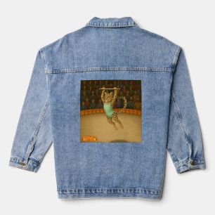 Lena leopard trapeze artist denim jacket