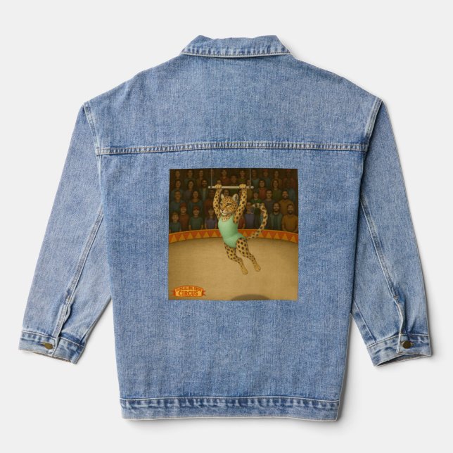 Lena leopard trapeze artist denim jacket (Back)