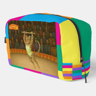 Lena leopard trapeze artist dopp kit