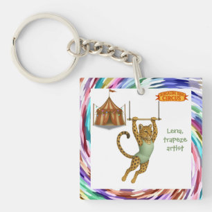 Lena leopard trapeze artist key ring