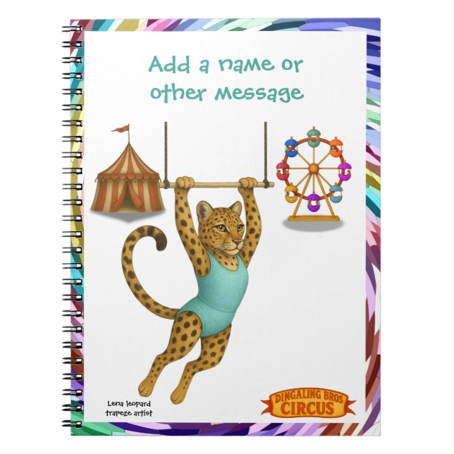 Lena leopard trapeze artist notebook (Front)
