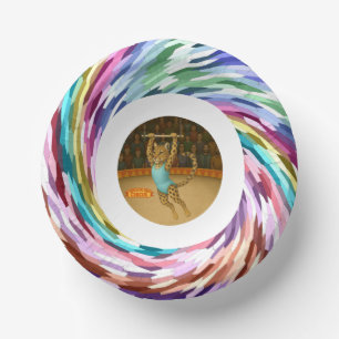 Lena leopard trapeze artist paper plate