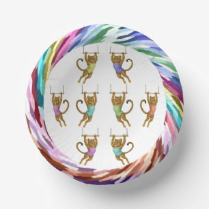 Lena leopard trapeze artist paper plate