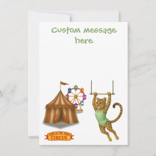 Lena leopard trapeze artist thank you card