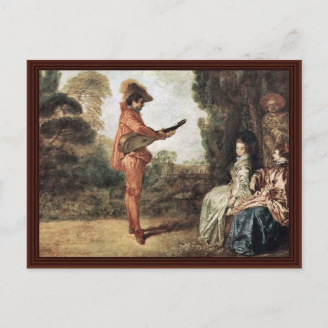 L'Enchanteur By Watteau Antoine Postcard (Front)