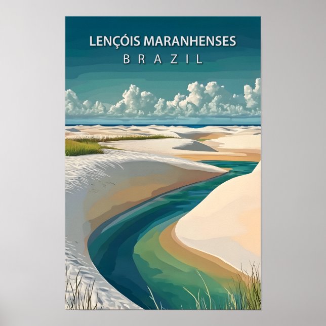 Lencois Maranhenses Brazil Travel Poster (Front)